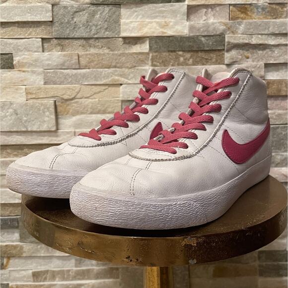 Nike Blazer Mid '77 Vintage W 11.5 M 9.5 | White & Noble Red Pink, Retro Leather - Picture 8 of 9